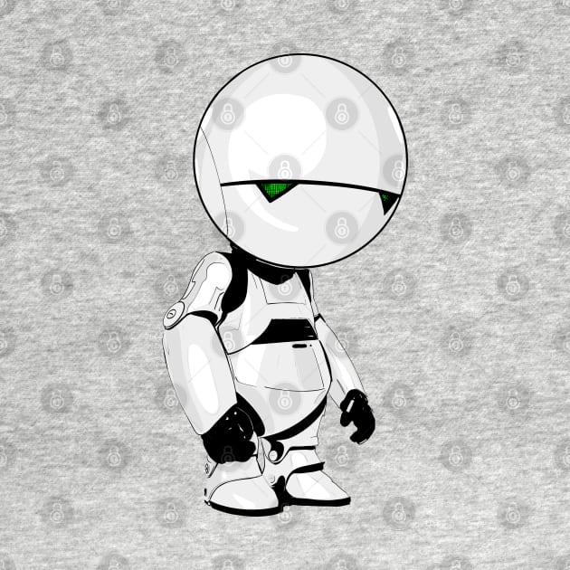 Marvin The Paranoid Android Cartoon by Stupiditee